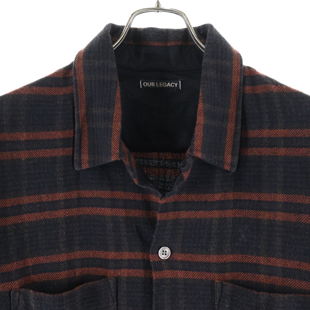 OUR LEGACY(アワーレガシー) ×STUSSY Work Shop Check Shirt ステューシー ワークショップチェック 長袖シャツ レッド/ブラウン
