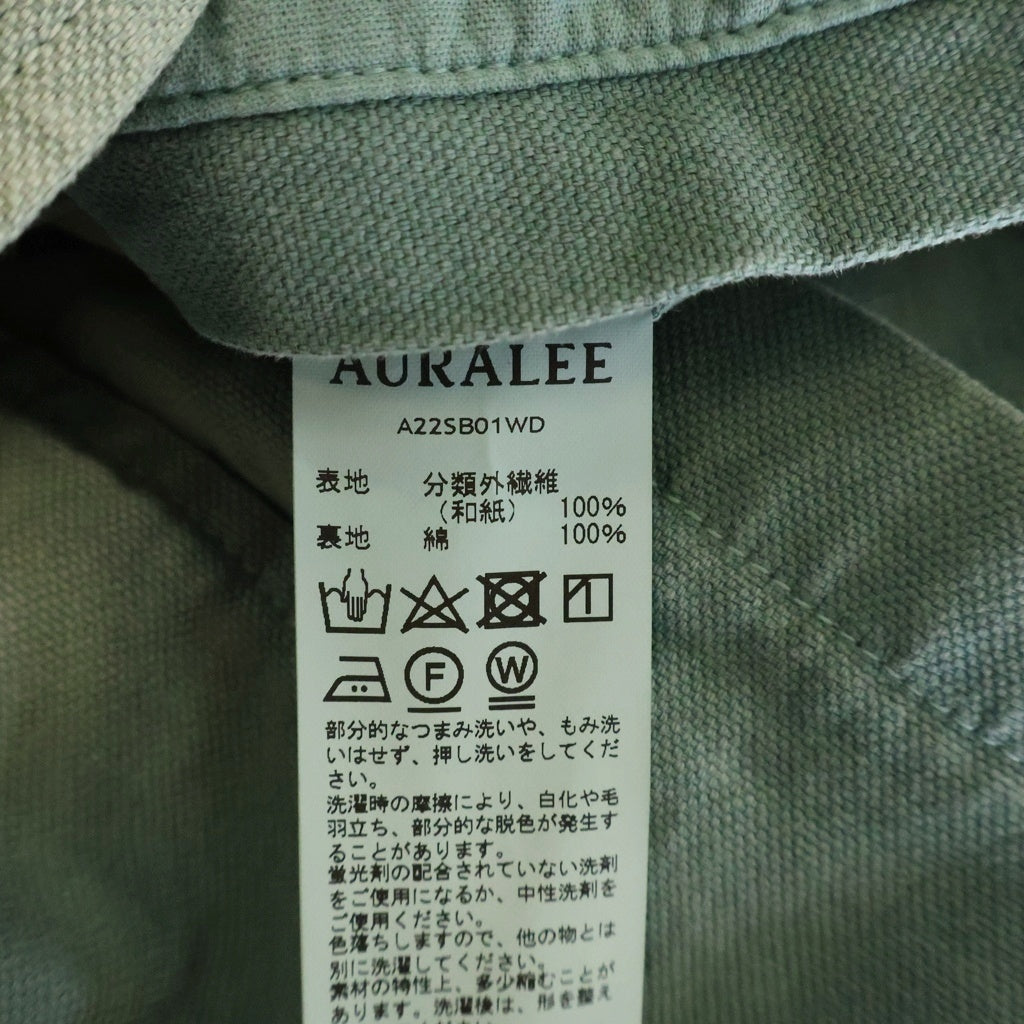 AURALEE(オーラリー) 22SS WASHI DUCK CANVAS BLOUSON 和紙ダックカンバス ブルゾン カバーオール グリーン A22SB01WD