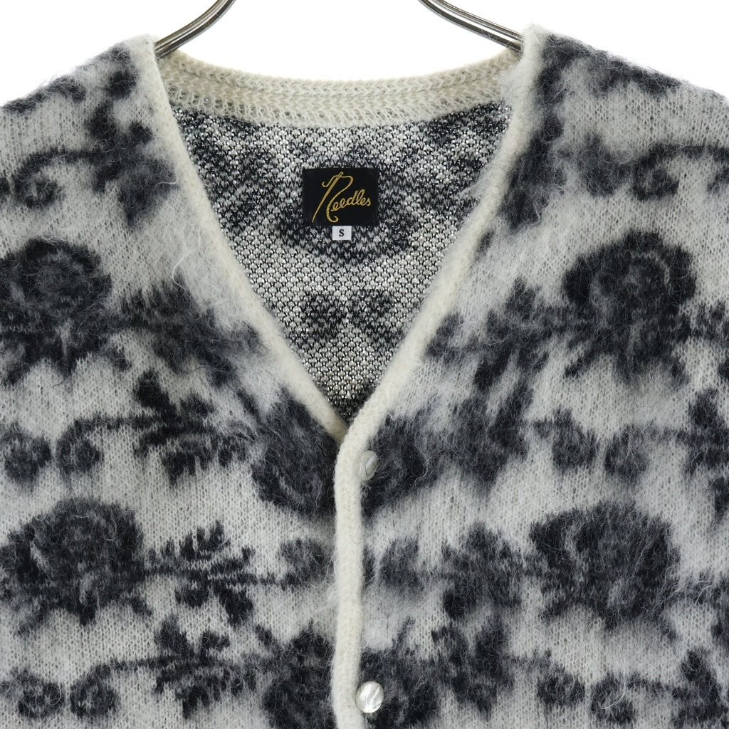 Needles(ニードルス) MOHAIR CARDIGAN モヘア 総柄 ニット カーディガン ホワイト PU312