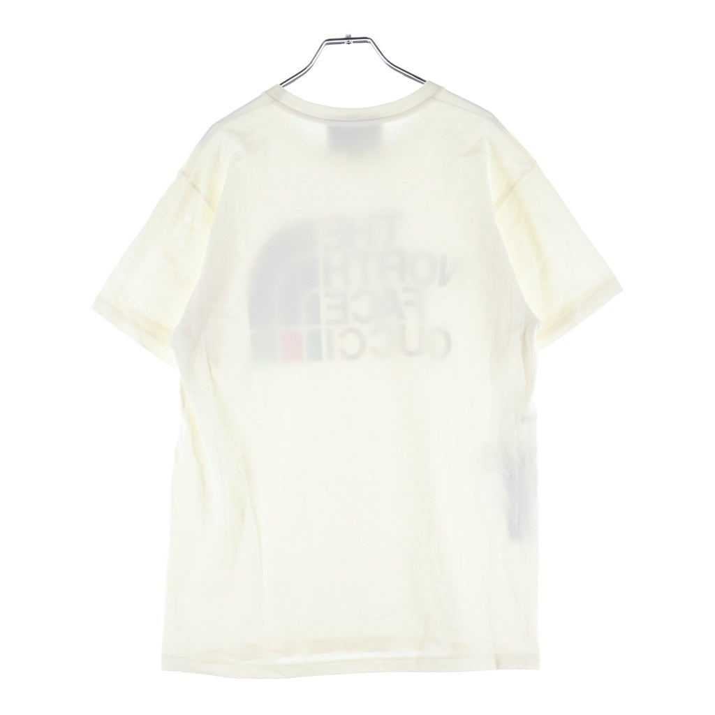 GUCCI(グッチ) ×THE NORTH FACE Oversize T-Shirt ノースフェイス ダブルネームロゴ クルーネック カットソー 半袖Tシャツ アイボリー 615044 XJDBZ