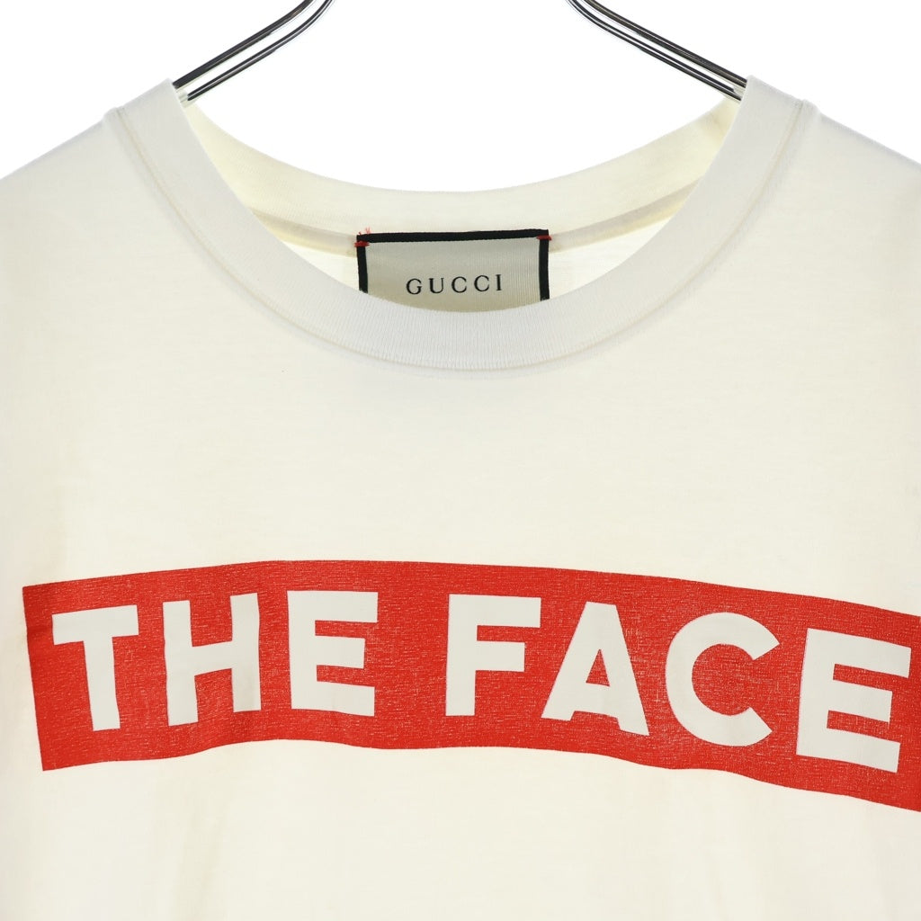 GUCCI(グッチ) THE FACE ザ フェイス ロゴデザイン クルーネック カットソー 半袖Tシャツ ホワイト 565806-XJBCS