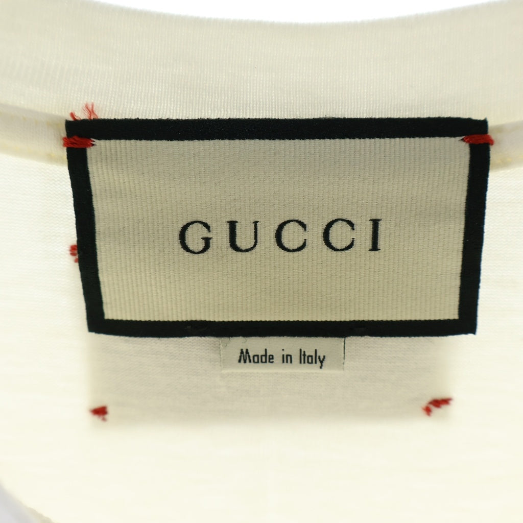 GUCCI(グッチ) THE FACE ザ フェイス ロゴデザイン クルーネック カットソー 半袖Tシャツ ホワイト 565806-XJBCS