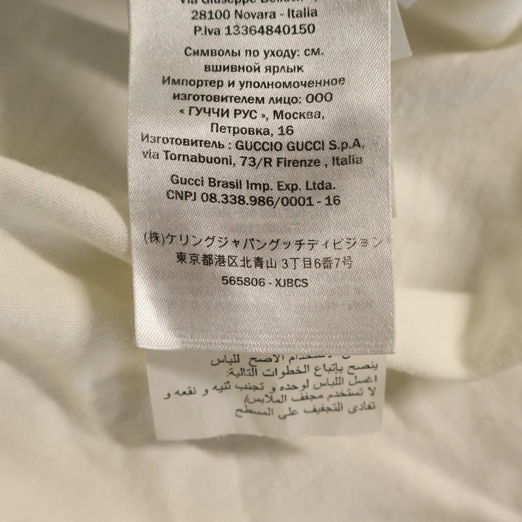GUCCI(グッチ) THE FACE ザ フェイス ロゴデザイン クルーネック カットソー 半袖Tシャツ ホワイト 565806-XJBCS