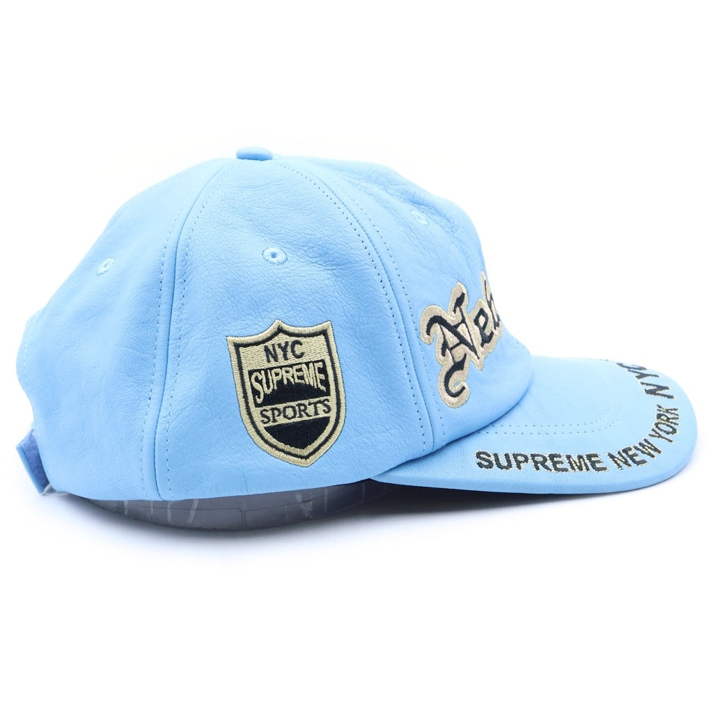 SUPREME(シュプリーム) 25AW New York Leather 6-Panel Cap ニューヨーク レザー シックスパネル ベースボールキャップ 帽子 ブルー