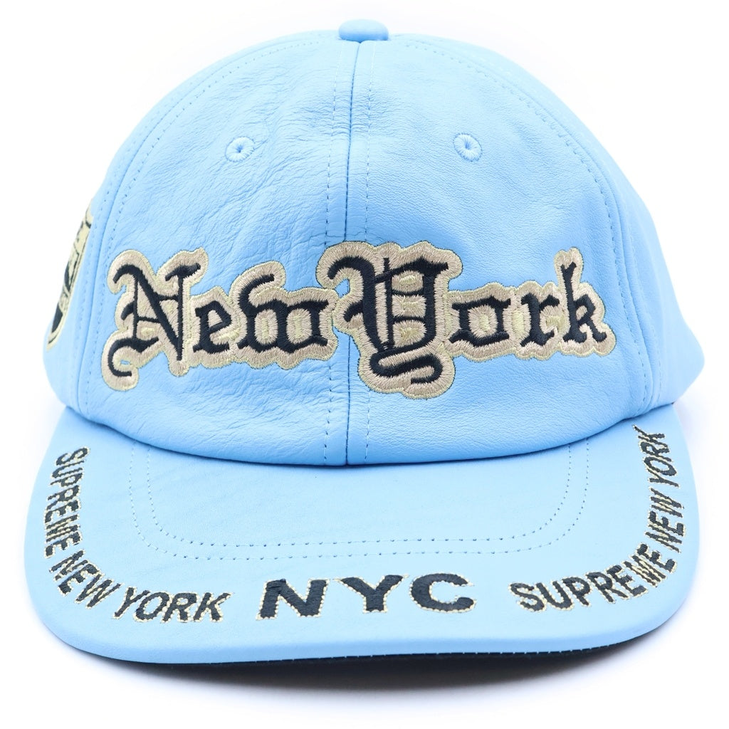 SUPREME(シュプリーム) 25AW New York Leather 6-Panel Cap ニューヨーク レザー シックスパネル ベースボールキャップ 帽子 ブルー