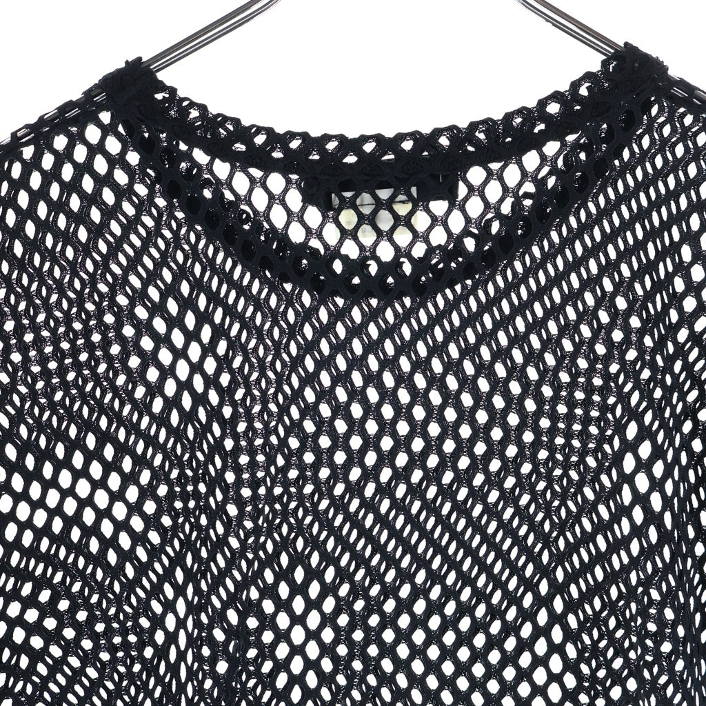 BLACK COMME des GARCONS(ブラックコムデギャルソン) Logo Print Mesh S/S Tee ロゴプリントメッシュ半袖Tシャツ カットソー ブラック 1O-T001