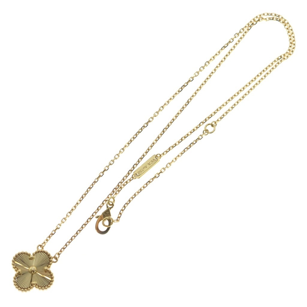 Van Cleef & Arpels(ヴァンクリーフアンドアーペル) ヴィンテージアルハンブラ ギョーシェ ペンダントネックレス イエローゴールド Au750YG レディース