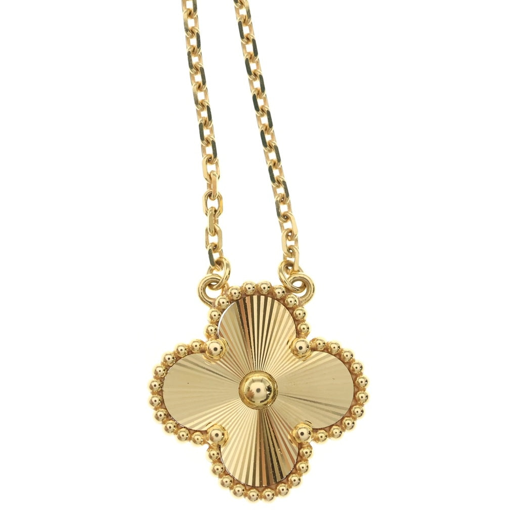 Van Cleef & Arpels(ヴァンクリーフアンドアーペル) ヴィンテージアルハンブラ ギョーシェ ペンダントネックレス イエローゴールド Au750YG レディース