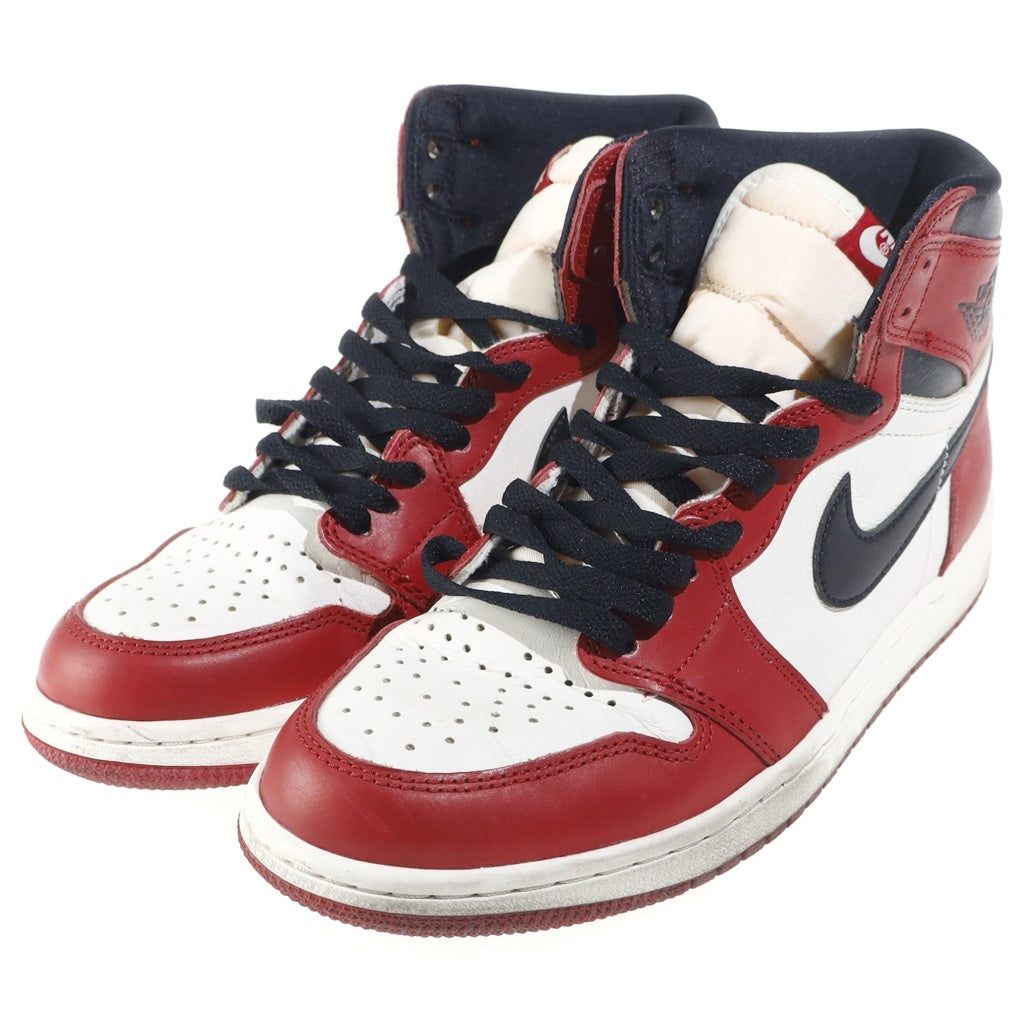 NIKE(ナイキ) AIR JORDAN1 HIGH OG LOST & FOUND CHICAGO エアジョーダン1 ロスト アンド ファウンド シカゴ ハイカットスニーカー ホワイト/レッド US9/27cm DZ5485-612