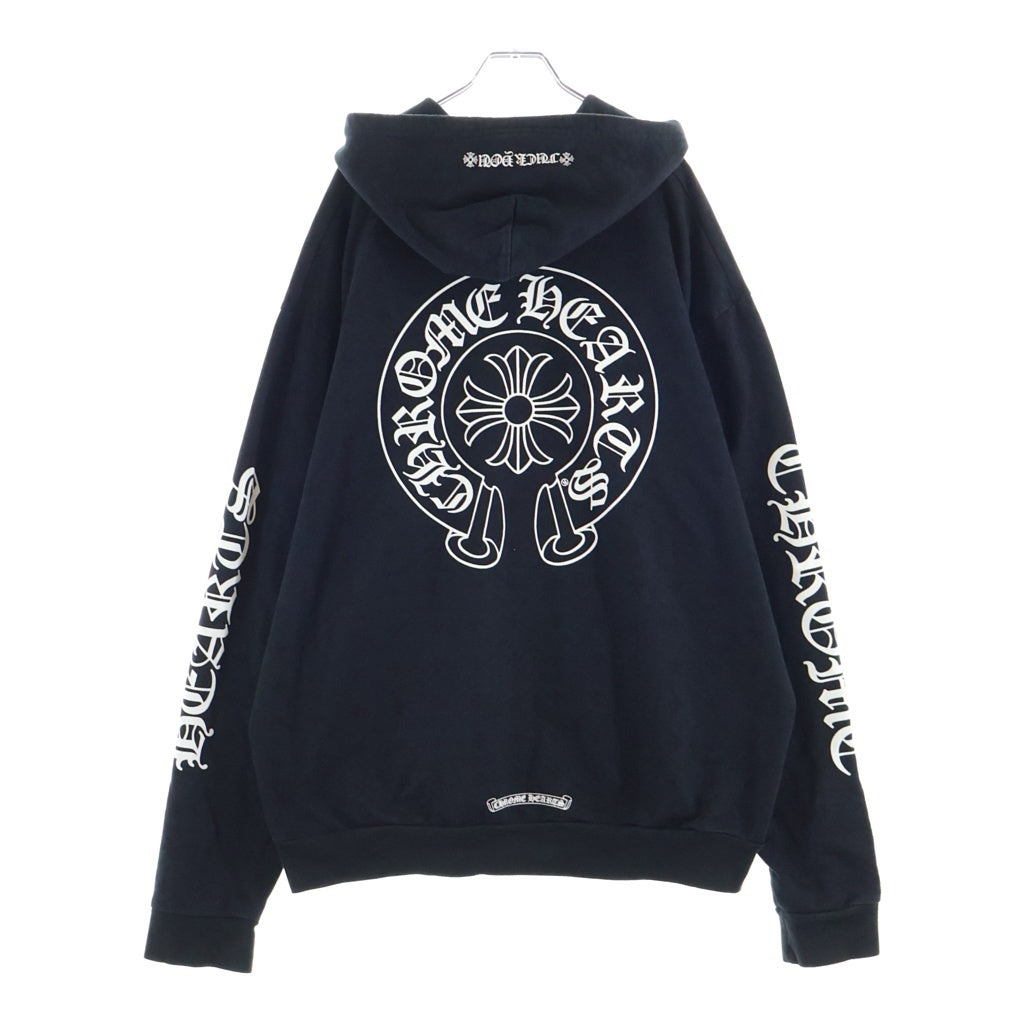 CHROME HEARTS(クロムハーツ) SWTSHRT HD ZIP CHプラス総柄 バックホースプリント ジップアップパーカー ブラック