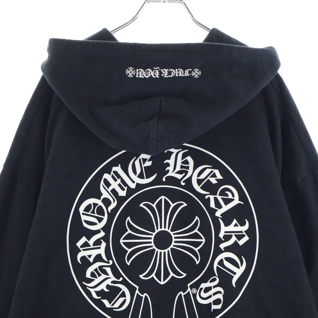 CHROME HEARTS(クロムハーツ) SWTSHRT HD ZIP CHプラス総柄 バックホースプリント ジップアップパーカー ブラック