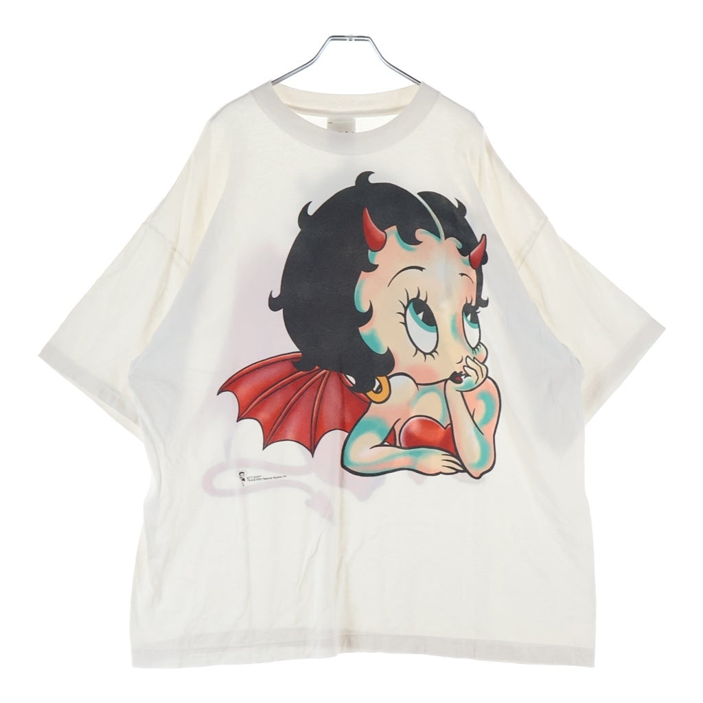 SAINT MICHAEL(セントマイケル) 26AW ×Betty Boop S/S Tee ×ベティブープ グラフィックプリント半袖Tシャツ カットソー ホワイト SM-MK1-0000-C12