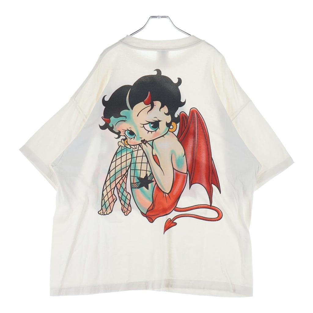 SAINT MICHAEL(セントマイケル) 26AW ×Betty Boop S/S Tee ×ベティブープ グラフィックプリント半袖Tシャツ カットソー ホワイト SM-MK1-0000-C12