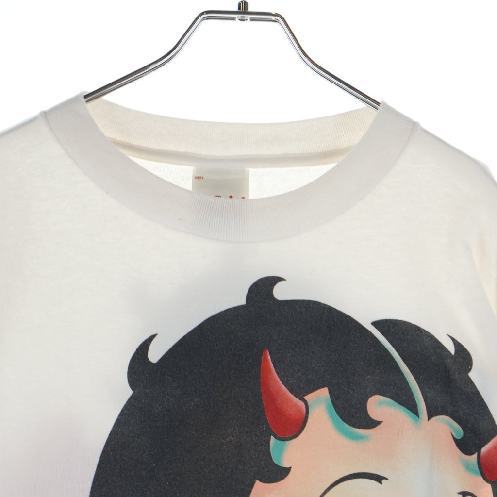 SAINT MICHAEL(セントマイケル) 26AW ×Betty Boop S/S Tee ×ベティブープ グラフィックプリント半袖Tシャツ カットソー ホワイト SM-MK1-0000-C12