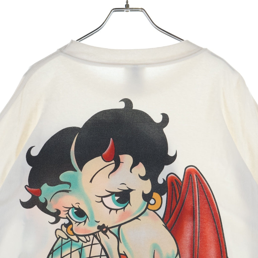 SAINT MICHAEL(セントマイケル) 26AW ×Betty Boop S/S Tee ×ベティブープ グラフィックプリント半袖Tシャツ カットソー ホワイト SM-MK1-0000-C12