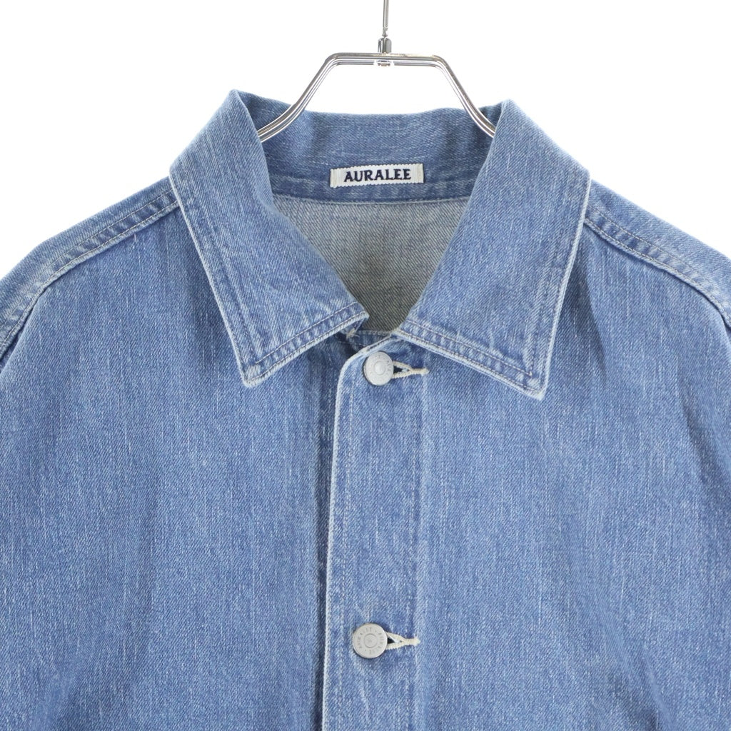 AURALEE(オーラリー) SELVEDGE FADED LIGHT DENIM BLOUSON セルビッジフェイデッドライトデニムブルゾン ジャケット ブルー A24SB01DE