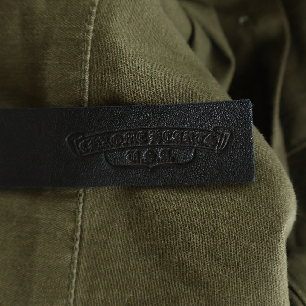 CHROME HEARTS(クロムハーツ) Y NOT MAHAL KITA ワイノット マハルキタ セメタリークロスパッチ クロスボタン オーバーサイズ長袖シャツ ブラック/カーキ