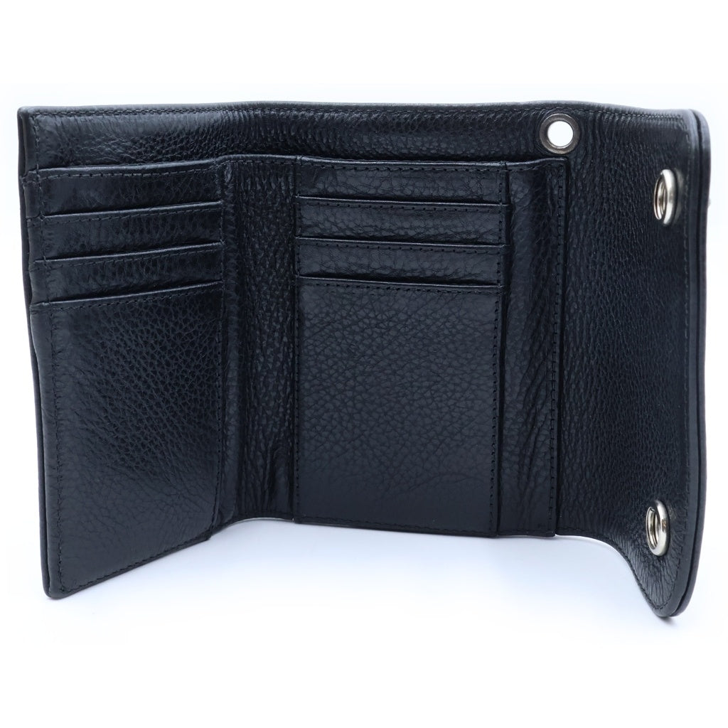 CHROME HEARTS(クロムハーツ) WAVE MINI CROSS CH SCROLL LABEL WALLET ウェーブミニCHスクロールラベルウォレット 財布 ブラック