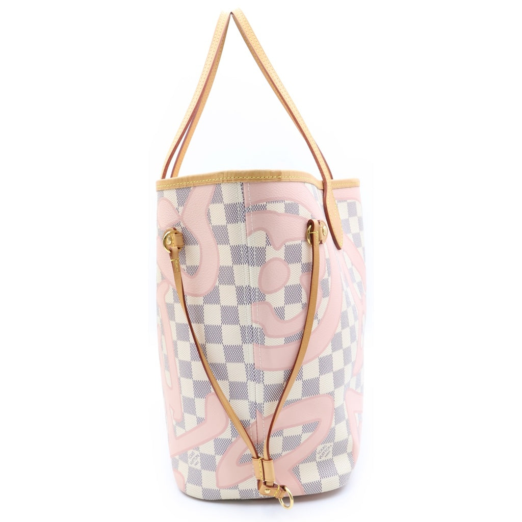 LOUIS VUITTON(ルイヴィトン) ダミエ アズール タヒチコレクション ネヴァーフルMM トートバッグ ゴールド金具 ピンク/ホワイト N41050 レディース