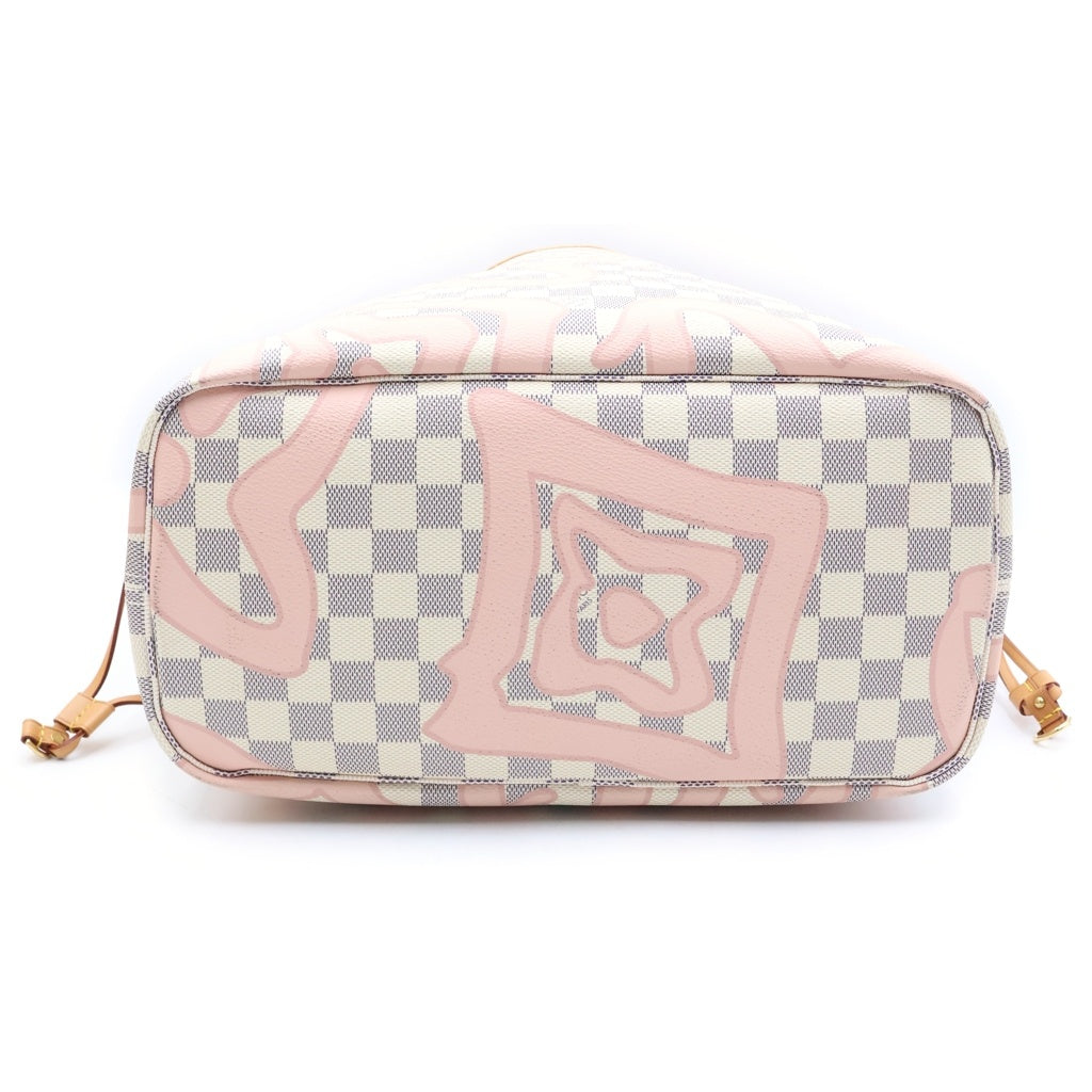 LOUIS VUITTON(ルイヴィトン) ダミエ アズール タヒチコレクション ネヴァーフルMM トートバッグ ゴールド金具 ピンク/ホワイト N41050 レディース