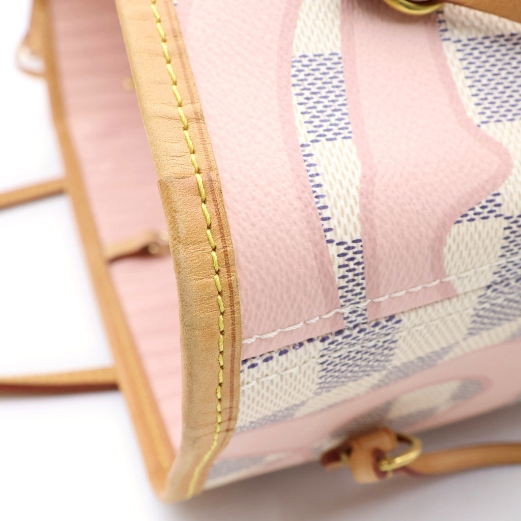 LOUIS VUITTON(ルイヴィトン) ダミエ アズール タヒチコレクション ネヴァーフルMM トートバッグ ゴールド金具 ピンク/ホワイト N41050 レディース