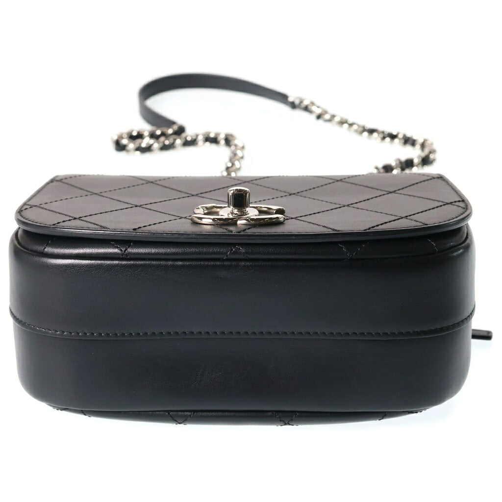 CHANEL(シャネル) マトラッセ ココマーク ロゴカーフスキン トップハンドル チェーンショルダーバック ブラック M14244