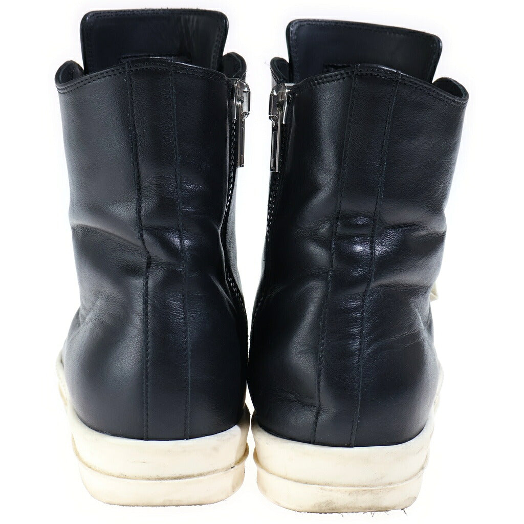 Rick Owens(リックオウエンス) 25SS RAMONES SNEAKERS ラモーンズ レザー ハイカットスニーカー ブラック RU01E5890