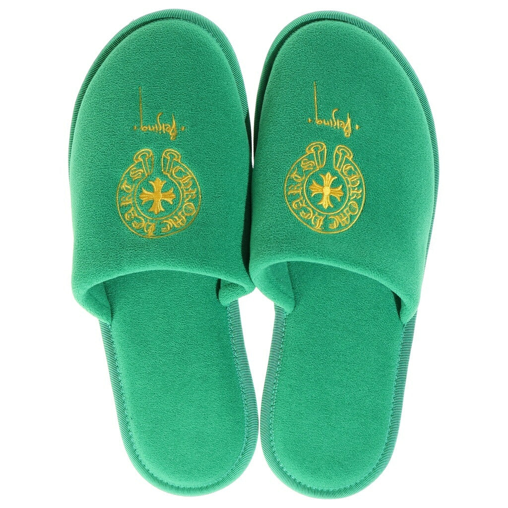 CHROME HEARTS(クロムハーツ) HOTEL SLIPPER ホースシュー刺繍スリッパ ホノルル限定 グリーン