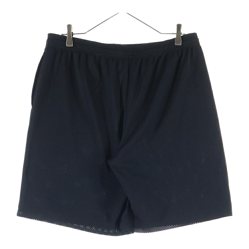 THUG CLUB(サグクラブ) MESSH SHORTS ロゴプレートデザイン ドローストリング メッシュ ショートパンツ ブラック TC24PT1002