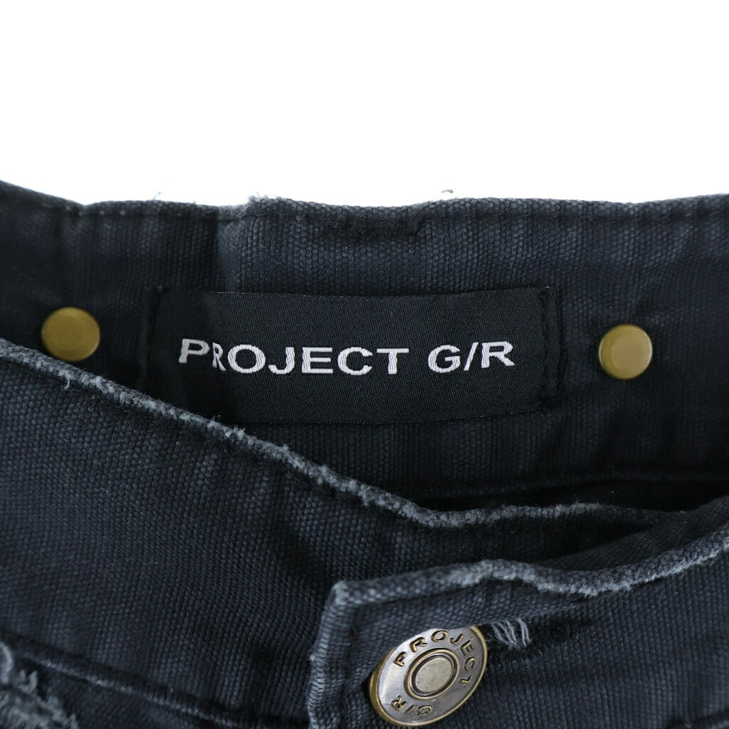 PROJECT G/R(プロジェクトジーアール) DISTRESSSED PATCH WORK PANTS ダメージ加工パッチワークパンツ ボトムス ブラック