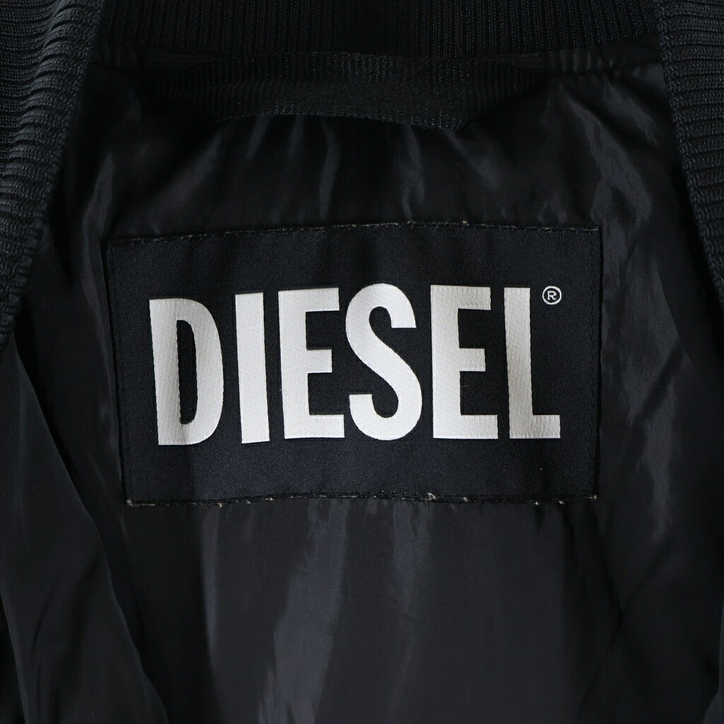 DIESEL(ディーゼル) アームロゴデザイン ジップアップ ダウンジャケット ブラック A12720