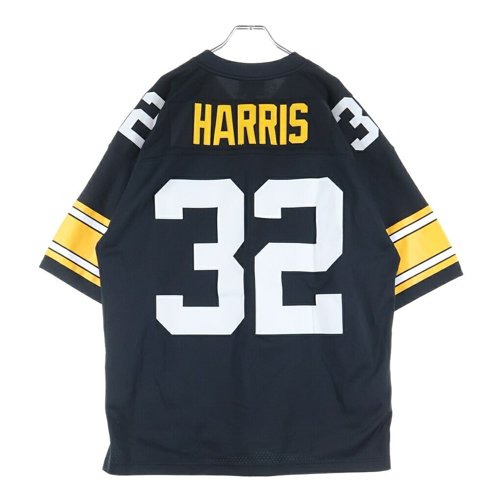 Mitchell&Ness(ミッチェル アンド ネス) NFL HARRIS エヌエフエル ハリス Vネック 半袖ゲームシャツ ブラック