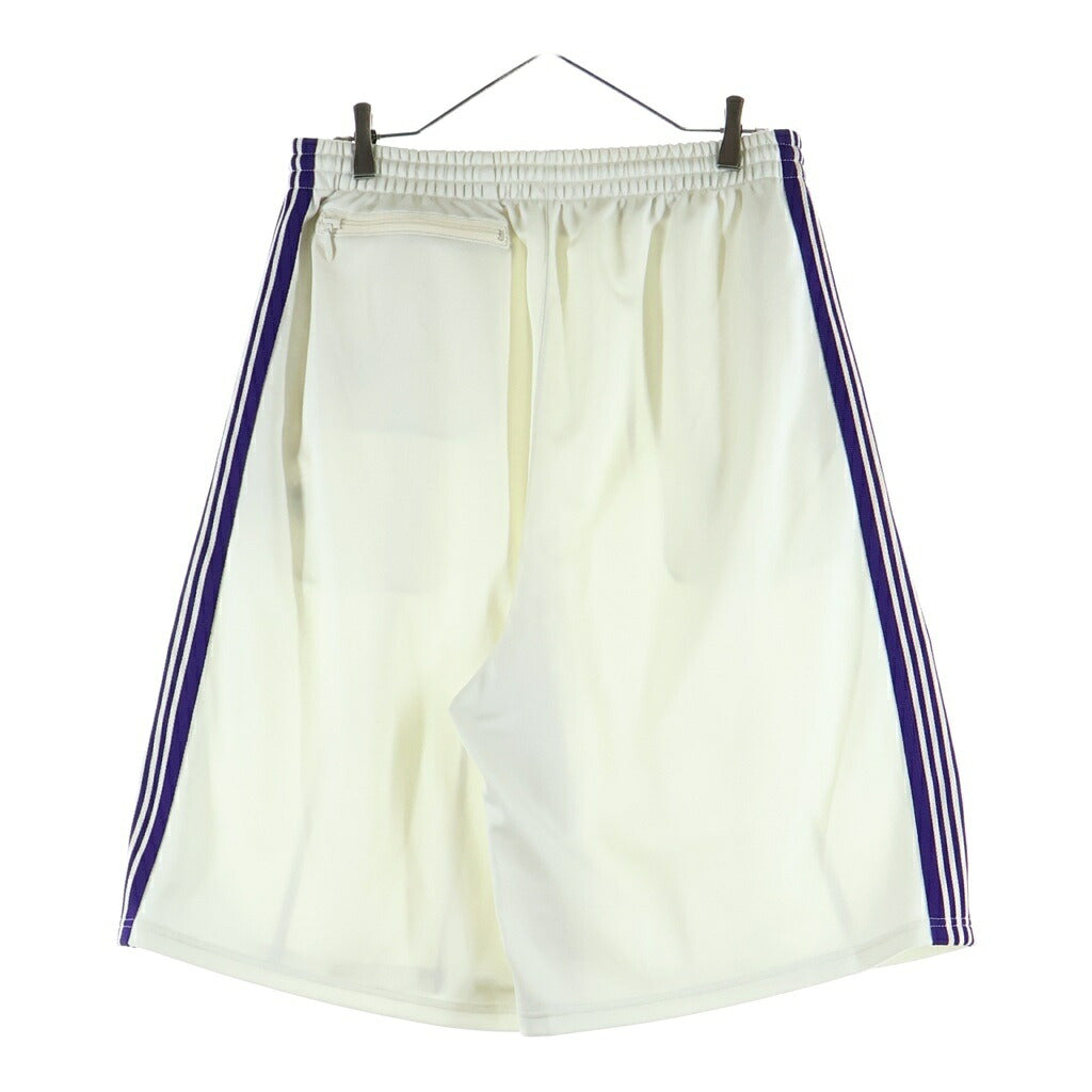 Needles(ニードルス) H.D.TRACK PANT SHORTS ロゴデザイン サイドライン トラック ショートパンツ ホワイト SX1522