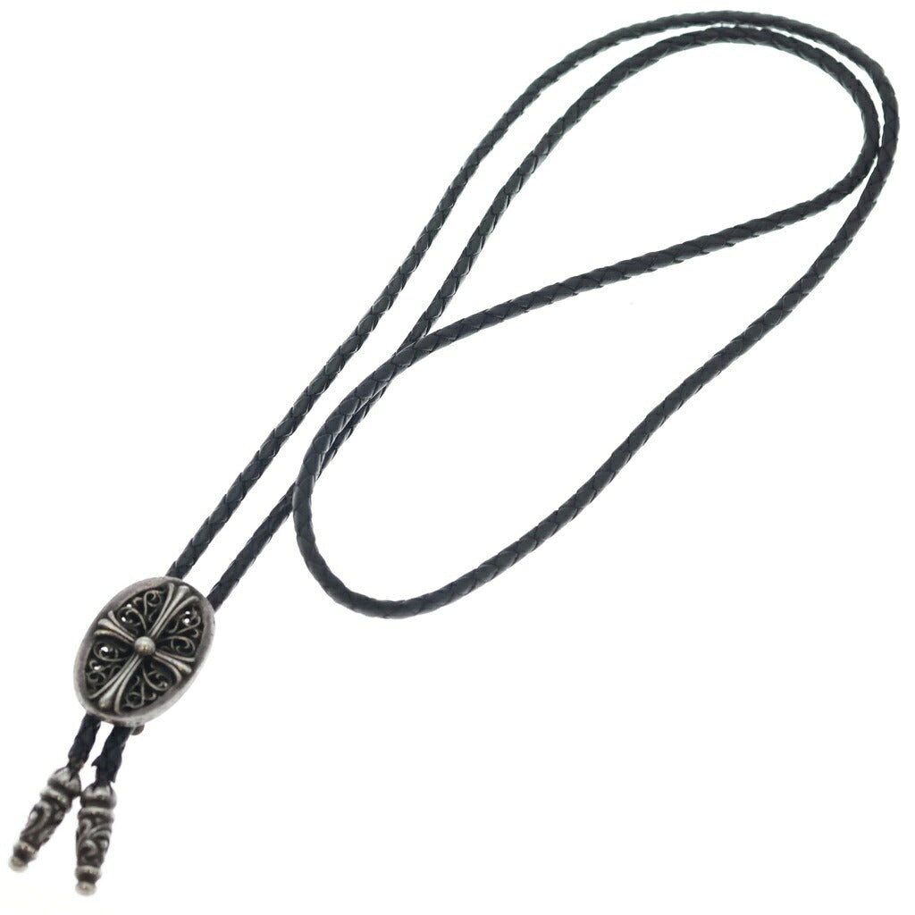 CHROME HEARTS(クロムハーツ) BOLOTIE OVALTINY タイニークラシックオーバルクロス ループタイ シルバー/ブラック BCA209