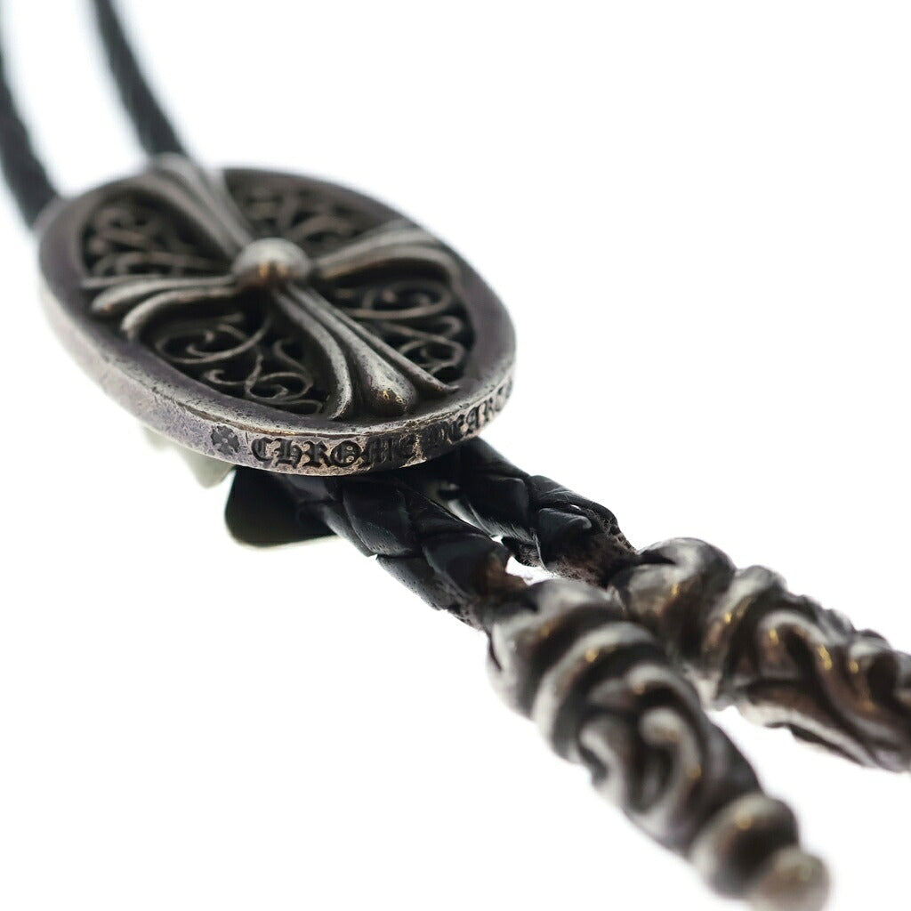 CHROME HEARTS(クロムハーツ) BOLOTIE OVALTINY タイニークラシックオーバルクロス ループタイ シルバー/ブラック BCA209
