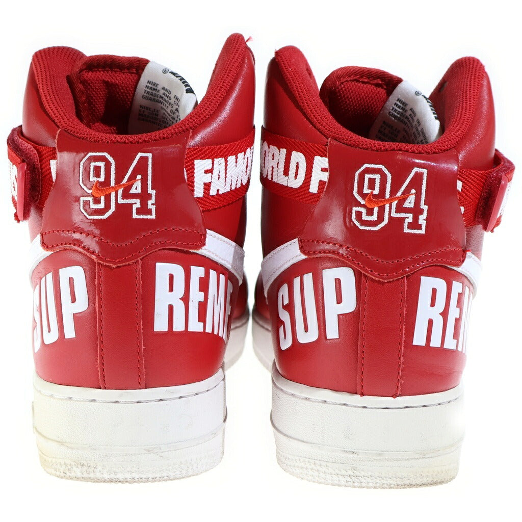 NIKE(ナイキ) 14AW ×SUPREME AIR FORCE 1 HIGH WORLD FAMOUS エアフォース1 ハイ ワールド フェイマス ハイカットスニーカー ホワイト/レッド US11/29cm 698696 610