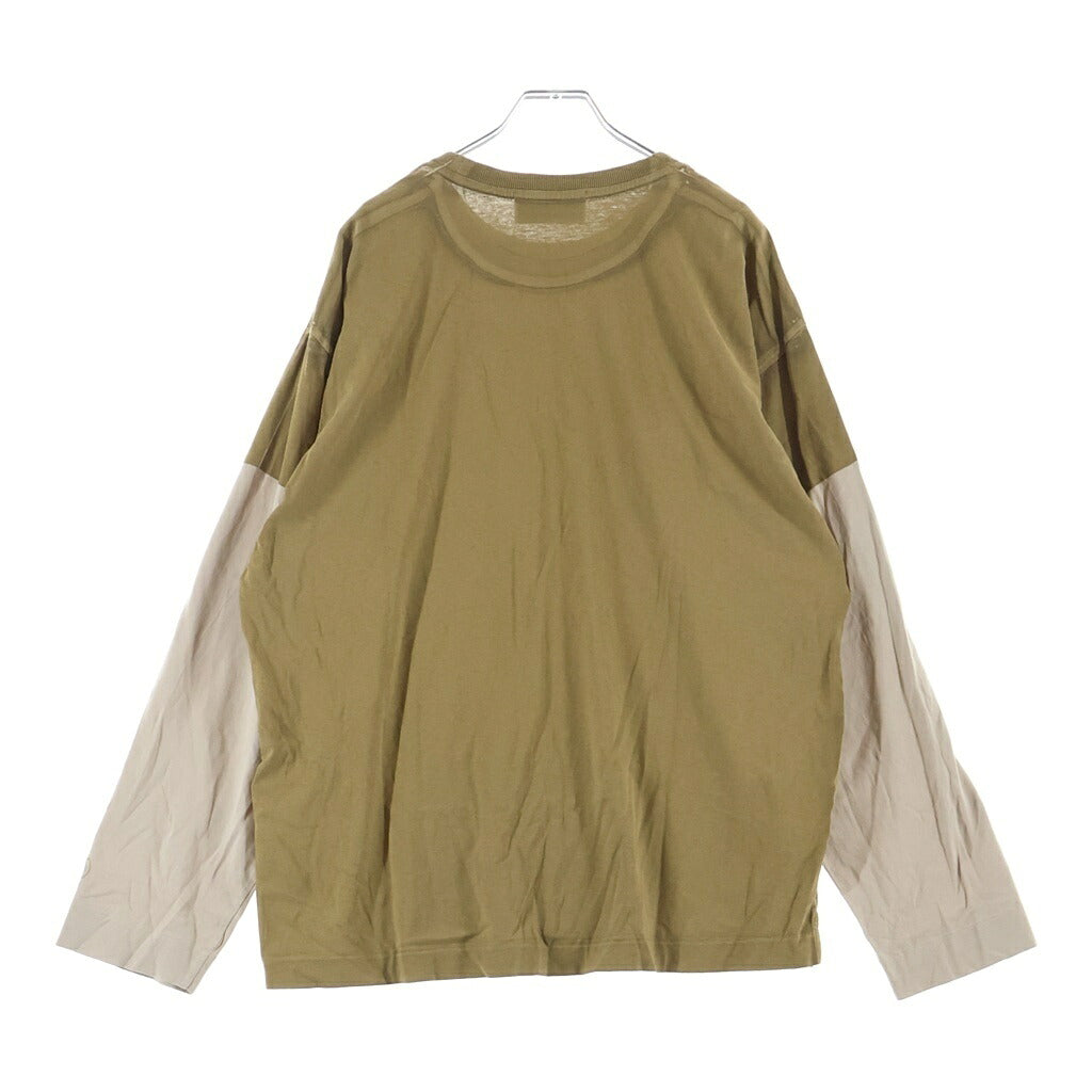 SUPREME(シュプリーム) ×STONE ISLAND L/S TEE ×ストーンアイランド フロントロゴプリント長袖Tシャツ カットソー ブラウン/ベージュ 7925201S6