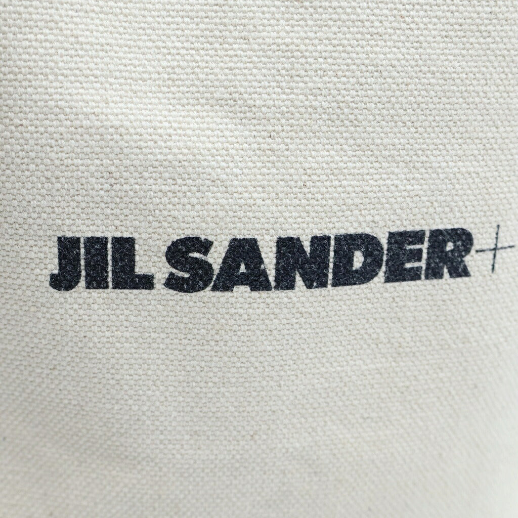 JIL SANDER(ジルサンダー) キャンバスレザードローストリングバッグ 巾着ポーチ ブラック/ホワイト