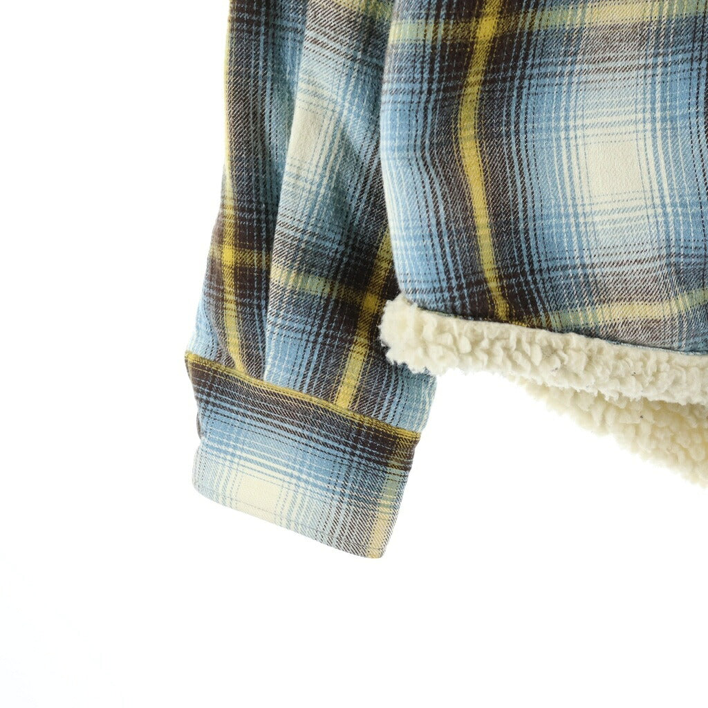 DSQUARED2(ディースクエアード) 19AW Padded Check Long Sleeve Shirt 裏ボアパデッドチェック長袖シャツジャケット ブルー/ブラウン S72DL0620 S52230
