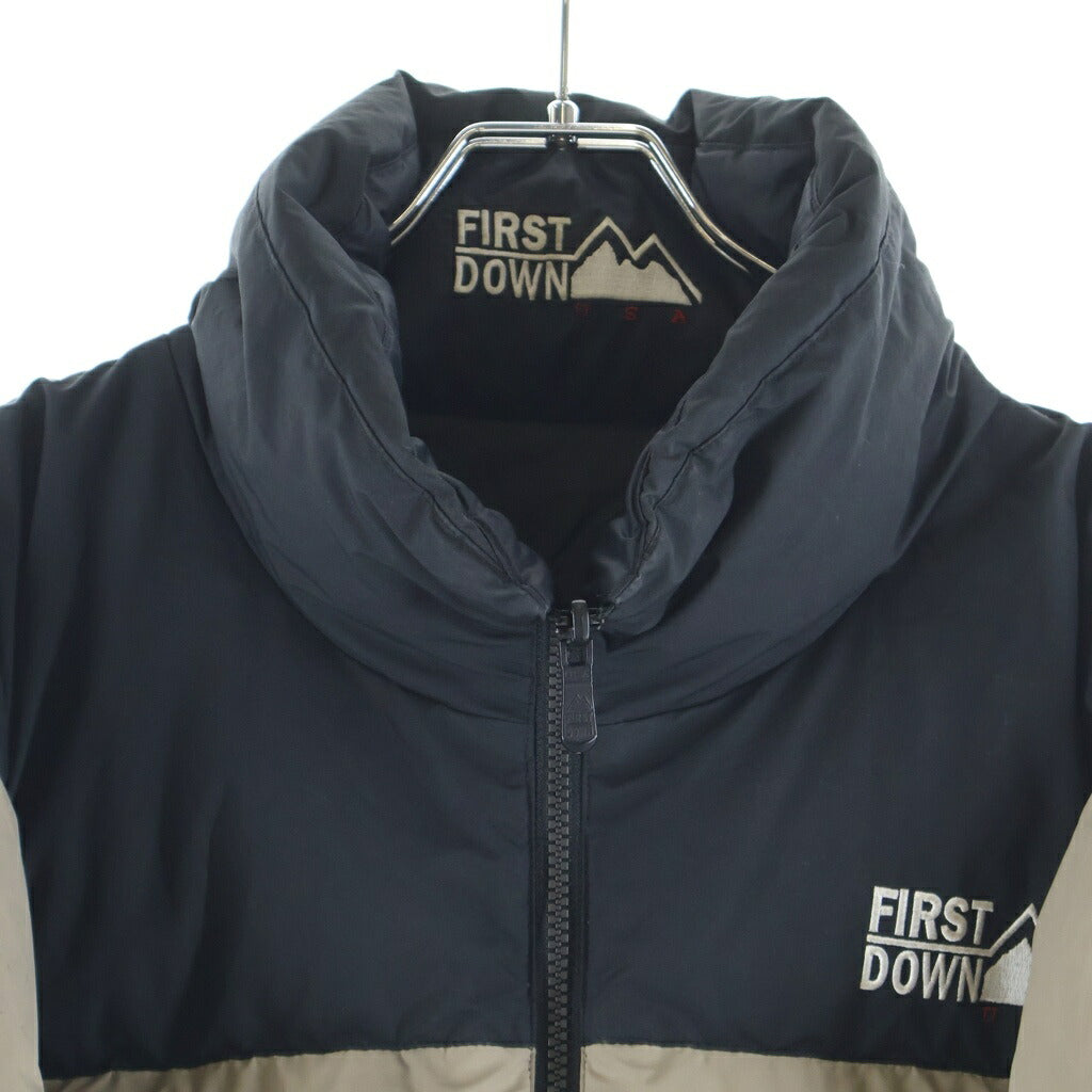 FIRST DOWN(ファーストダウン) BUBBLE DOWN JACKET バブル ジップアップ ダウンジャケット ブラック F142500