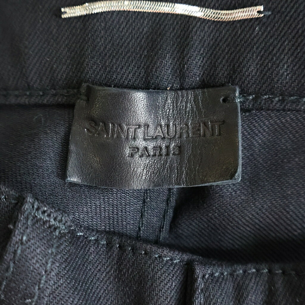 SAINT LAURENT PARIS(サンローランパリ) マルチポケット ジップアップ コーティング スキニー デニムパンツ ブラック 525173 YG869
