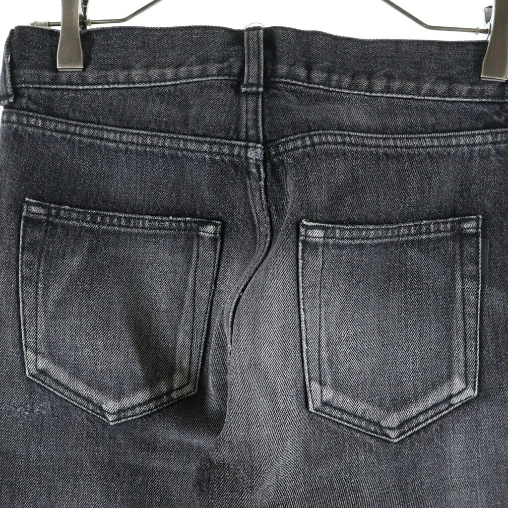 SAINT LAURENT PARIS(サンローランパリ) ヴァカレロ期 ダメージ加工 ジップアップ スキニー デニムパンツ ブラック 527503 YB867