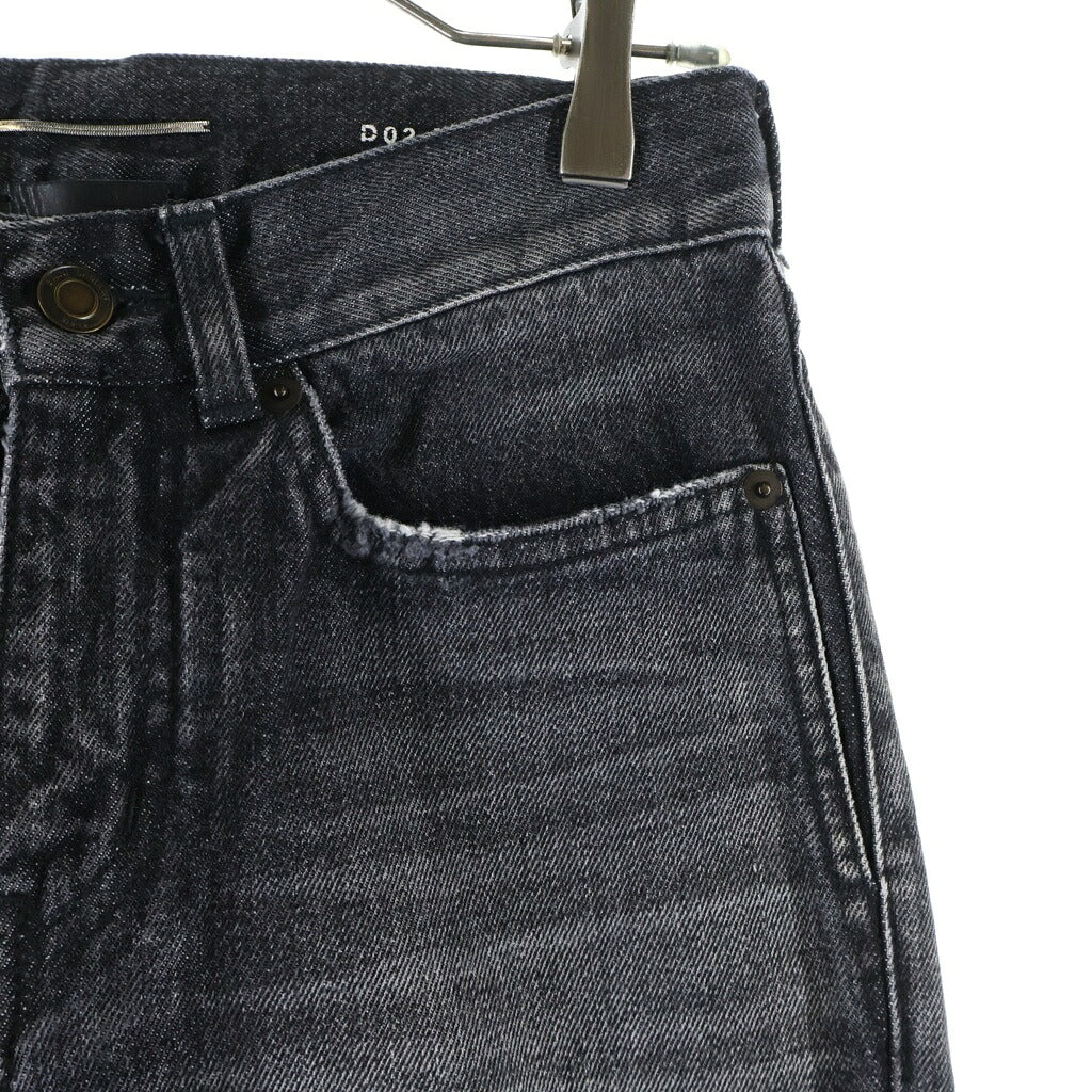 SAINT LAURENT PARIS(サンローランパリ) ヴァカレロ期 ダメージ加工 ジップアップ スキニー デニムパンツ ブラック 527503 YB867