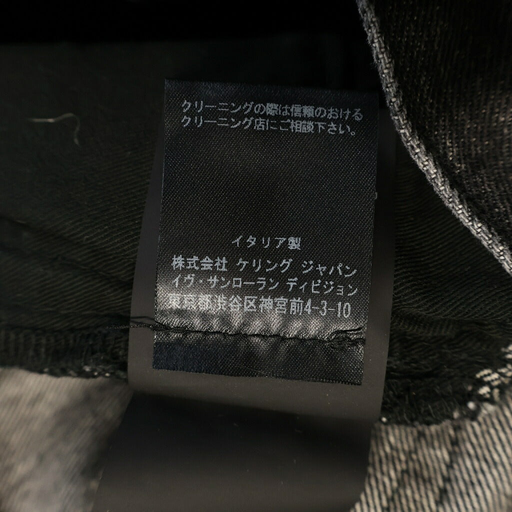 SAINT LAURENT PARIS(サンローランパリ) ヴァカレロ期 ダメージ加工 ジップアップ スキニー デニムパンツ ブラック 527503 YB867