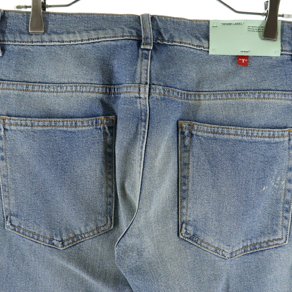 OFF-WHITE(オフホワイト) BELTED FADED SLIM FIT SKINNY JEANS ベルテッド フェード スリムフィット スキニーデニムパンツ インディゴ OMYA001F18166019