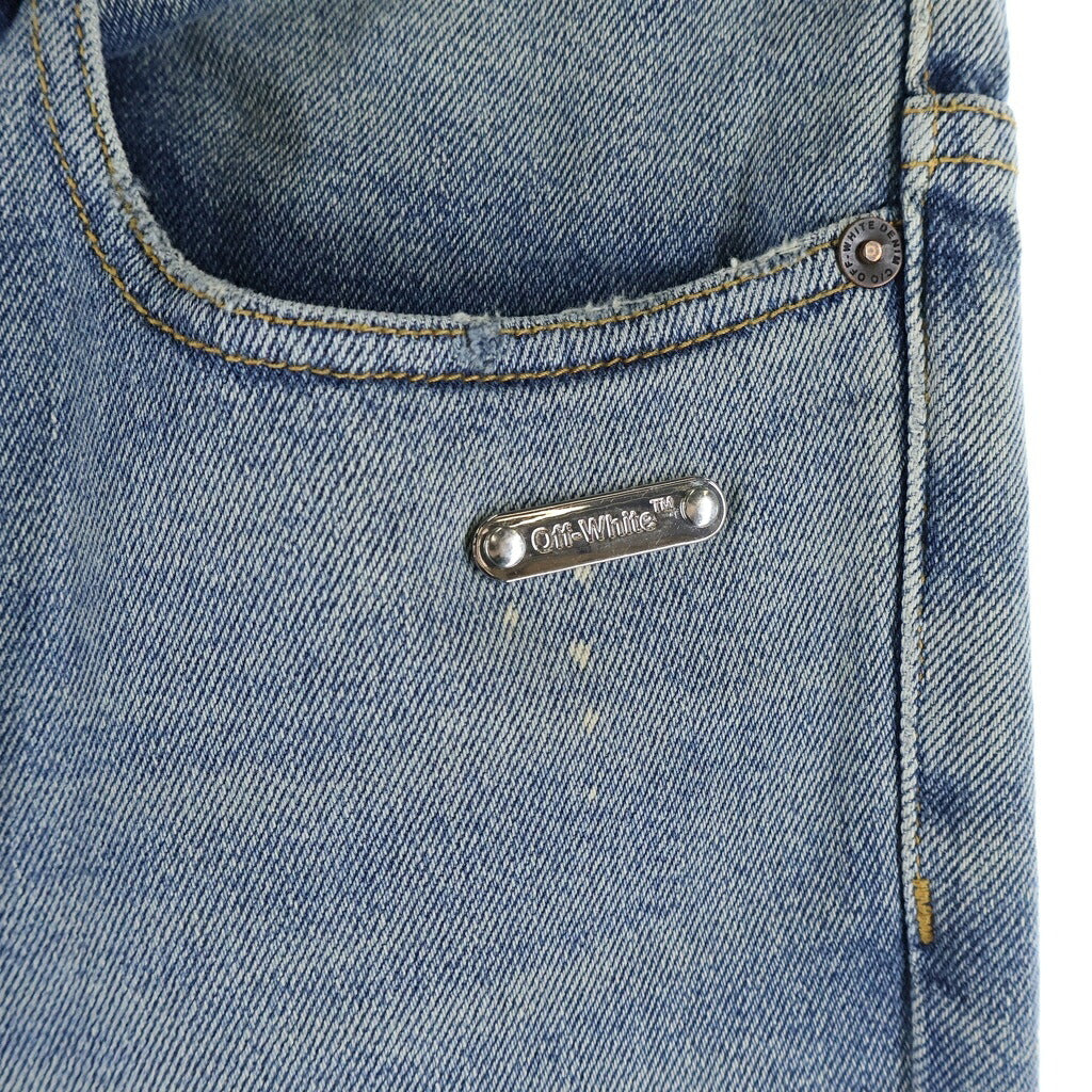 OFF-WHITE(オフホワイト) BELTED FADED SLIM FIT SKINNY JEANS ベルテッド フェード スリムフィット スキニーデニムパンツ インディゴ OMYA001F18166019