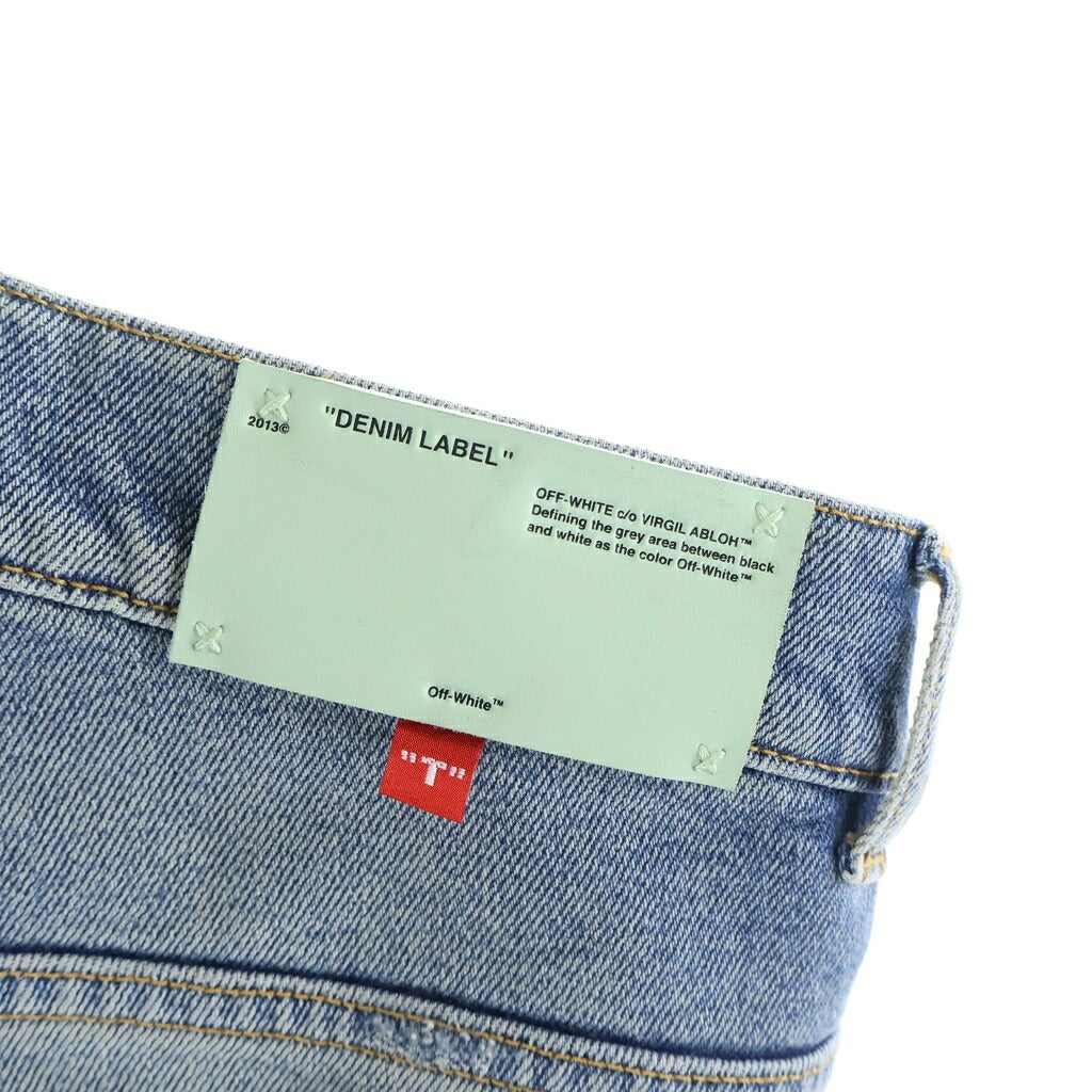 OFF-WHITE(オフホワイト) BELTED FADED SLIM FIT SKINNY JEANS ベルテッド フェード スリムフィット スキニーデニムパンツ インディゴ OMYA001F18166019