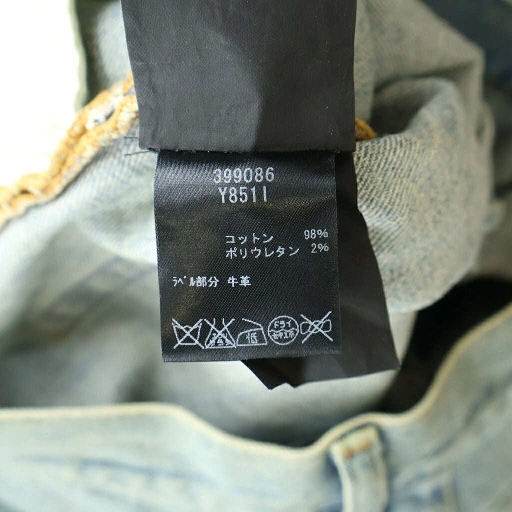 SAINT LAURENT PARIS(サンローランパリ) 15AW ニークラッシュ ダメージ加工 ストレッチ デニムパンツ インディゴ 399086 Y8511