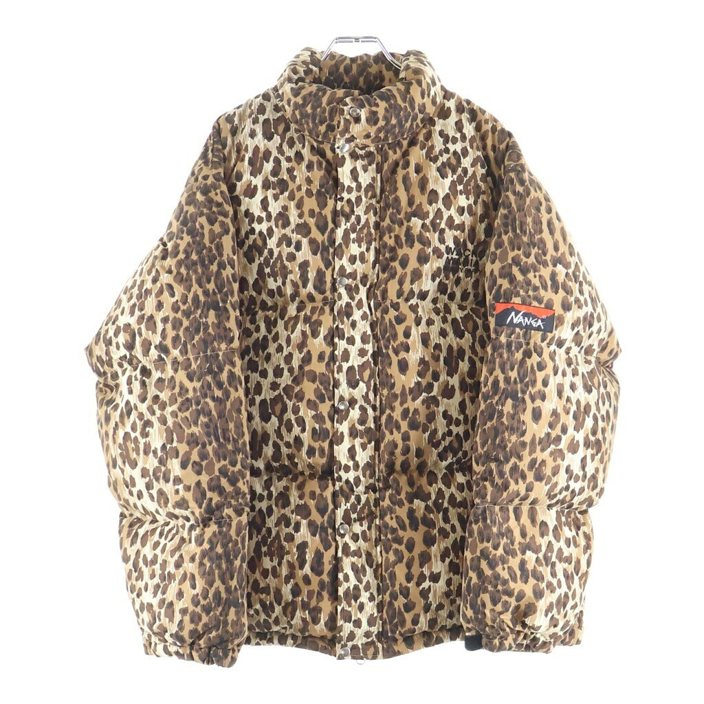 WACKO MARIA(ワコマリア) 24AW ×NANGA LEOPARD DOWN JACKET ナンガ レオパード柄 ジップアップ ダウンジャケット ブラウン