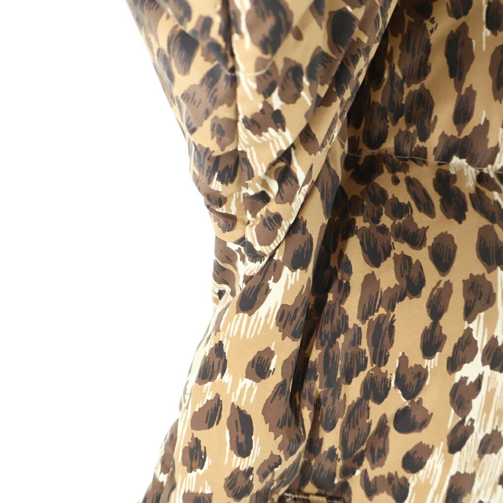 WACKO MARIA(ワコマリア) 24AW ×NANGA LEOPARD DOWN JACKET ナンガ レオパード柄 ジップアップ ダウンジャケット ブラウン